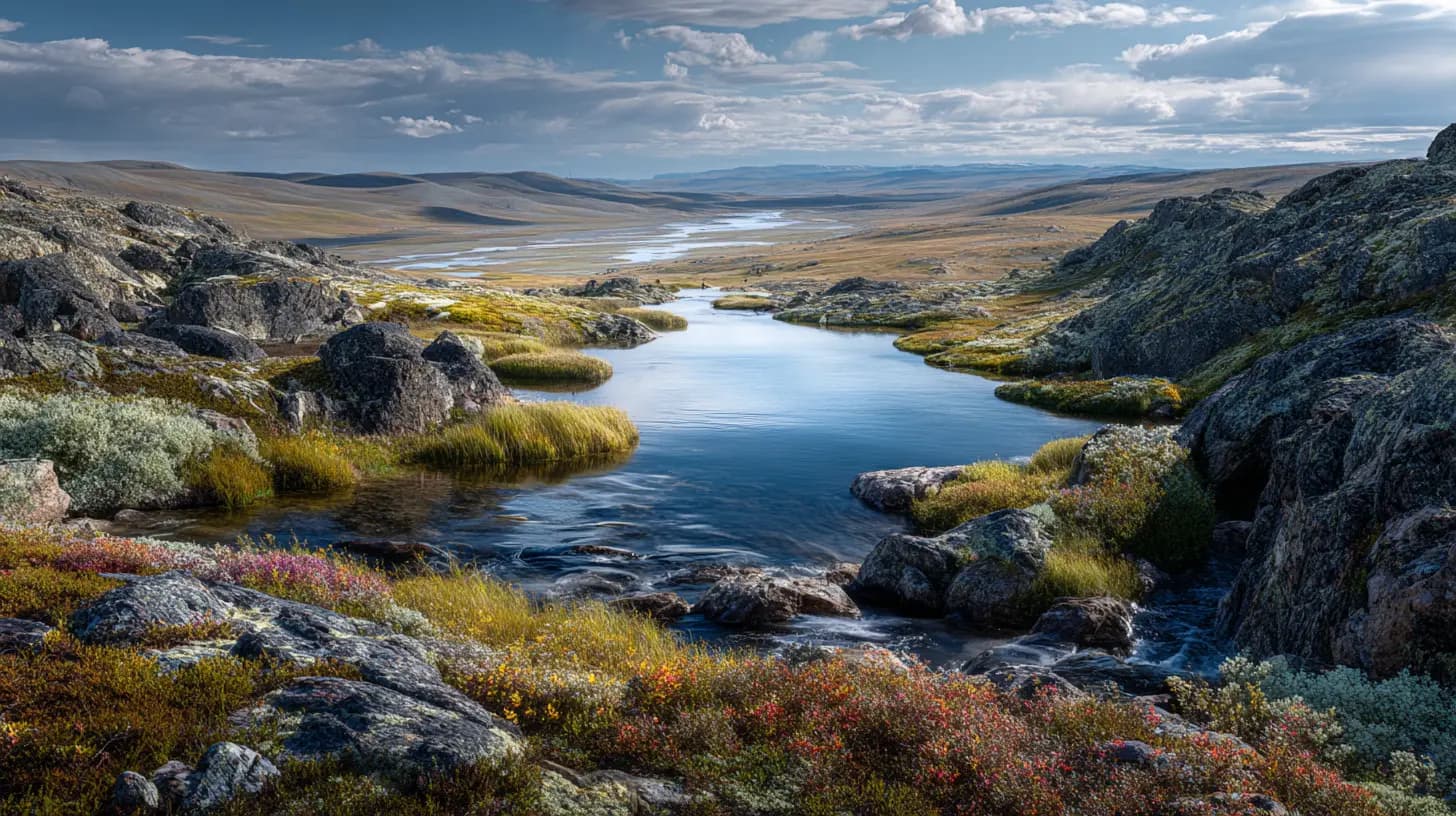 Røyefiske ved fjellvann med telt på vidda