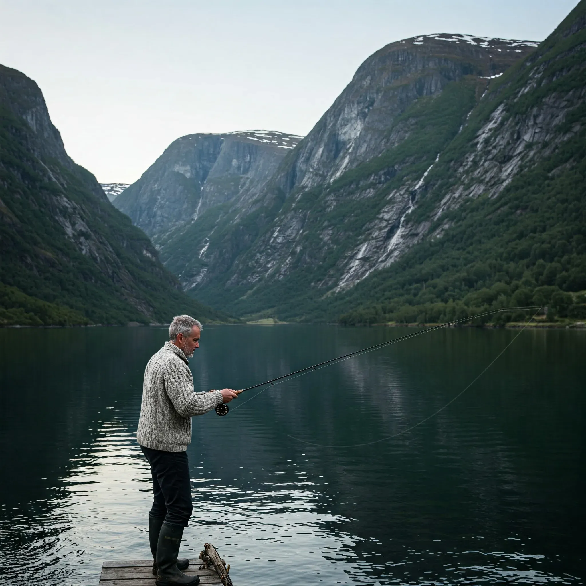 Ørretfiske Norge byr på eventyr du aldri blir å glemme. En fisker ved fiskevann.